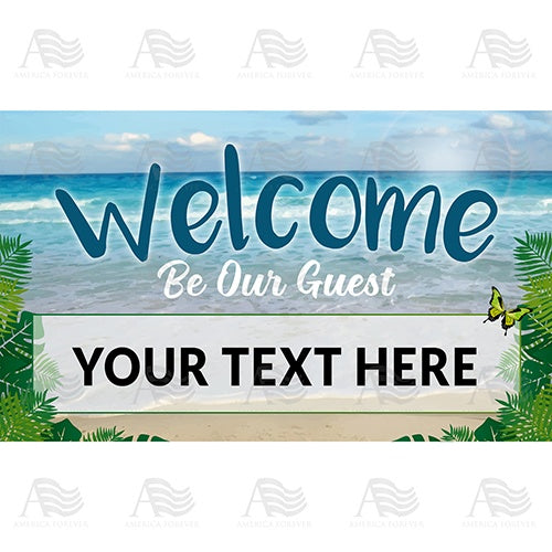 America Forever Personalized Doormat - Seaside Welcome