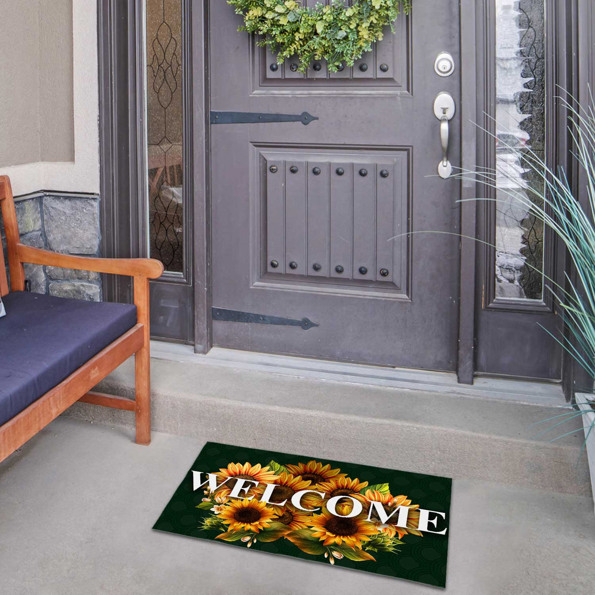 America Forever Sunflower Greeting Doormat