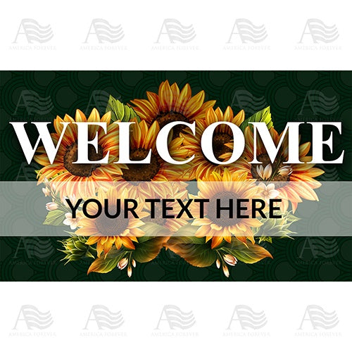 America Forever Personalized Doormat - Sunflower Greeting
