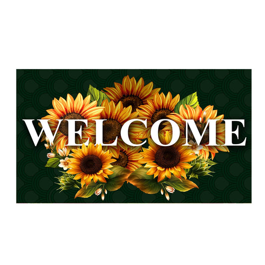 America Forever Sunflower Greeting Doormat