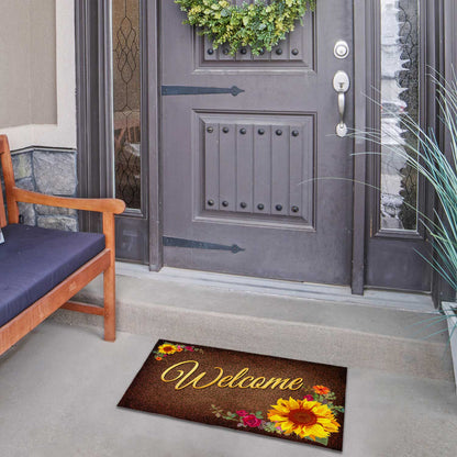America Forever Sunflower Bouquet Doormat