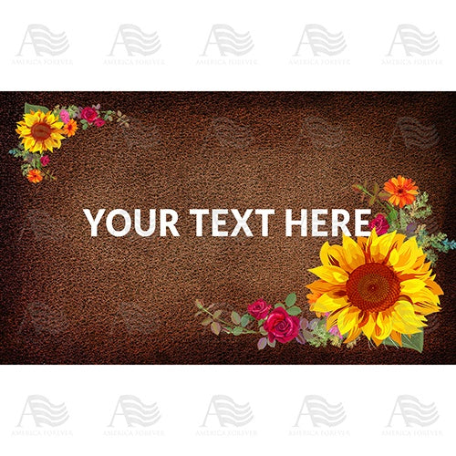 America Forever Personalized Doormat - Sunflower Bouquet