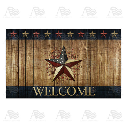 America Forever Country Patriotic Star Welcome Doormat