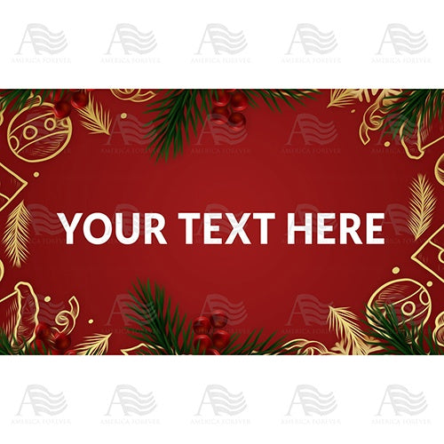 America Forever Personalized Doormat - Christmas Balls & Garland