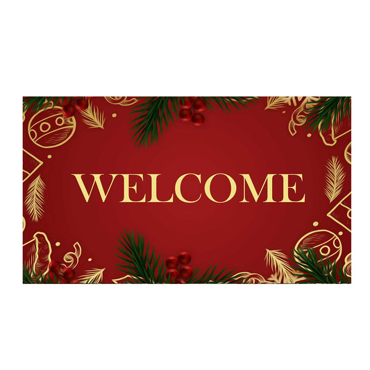America Forever Christmas Balls & Garland Doormat