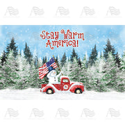 America Forever Stay Warm America Doormat