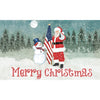 Merry Christmas USA Patriotic Santa Double Sided Doormat 17.5" x 29"