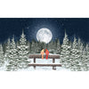 Winter Moon Cardinals on Fence Double Sided Doormat 17.5" x 29"