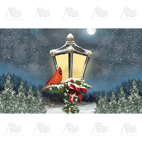 America Forever Winter Lamp Warmth Doormat