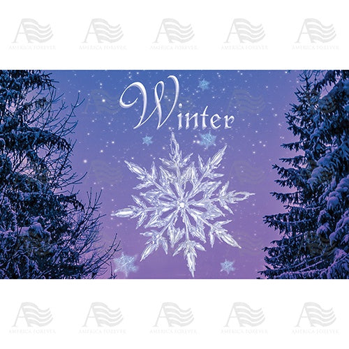 America Forever Crystal Snowflake Doormat