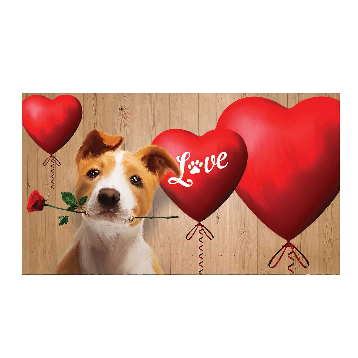 America Forever Puppy Love Heart Doormat