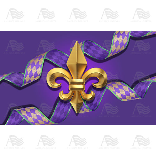 America Forever Fleur De Lis And Ribbon Doormat