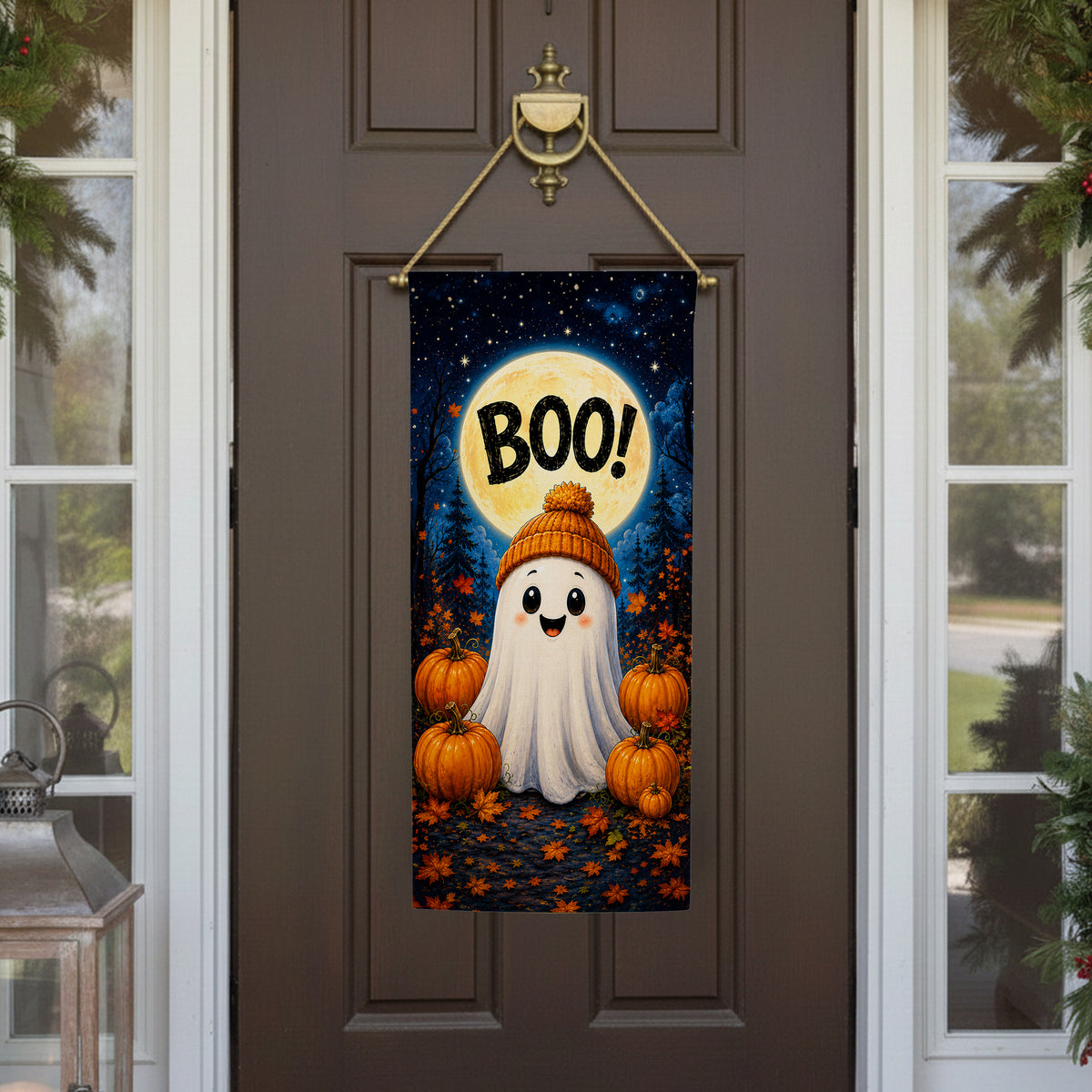 America Forever Boo Ghost With Pumpkins Halloween Garden Banner Flag