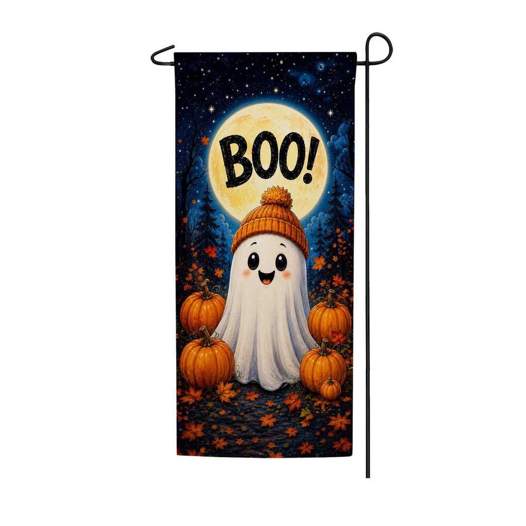 America Forever Boo Ghost With Pumpkins Halloween Garden Banner Flag