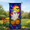 America Forever Stained Glass Ghost Halloween Garden Banner Flag