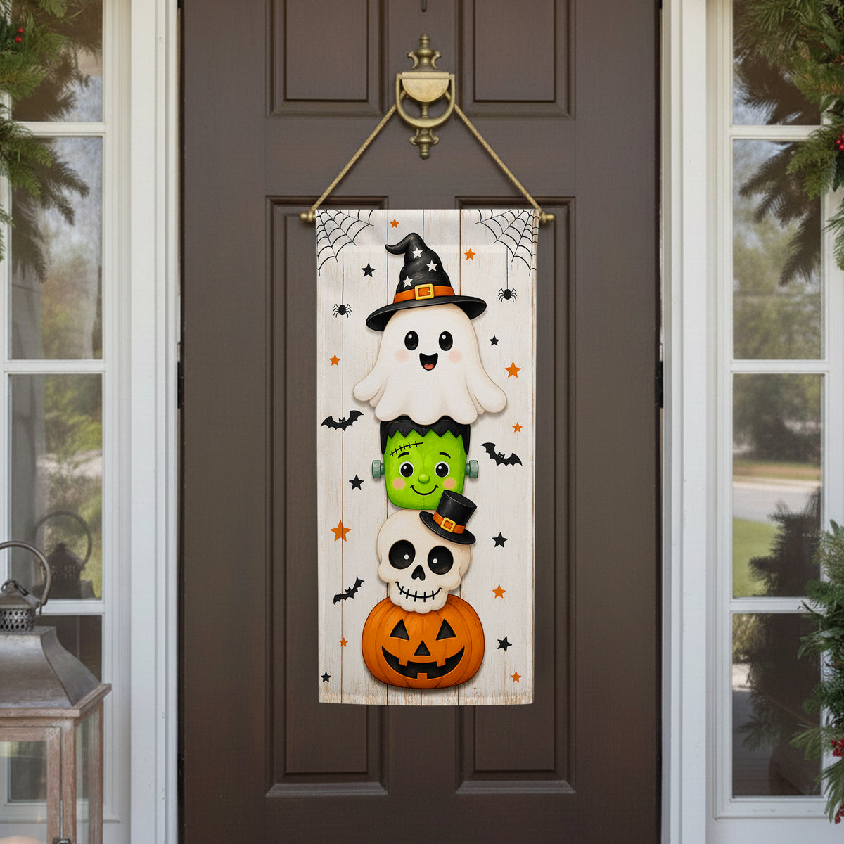America Forever Stacked Halloween Friends Garden Banner Flag