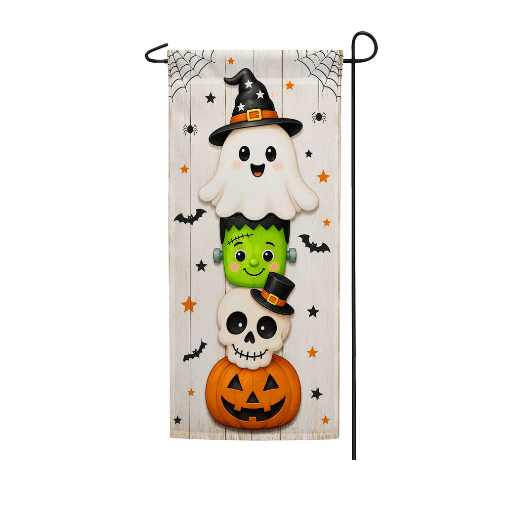 America Forever Stacked Halloween Friends Garden Banner Flag