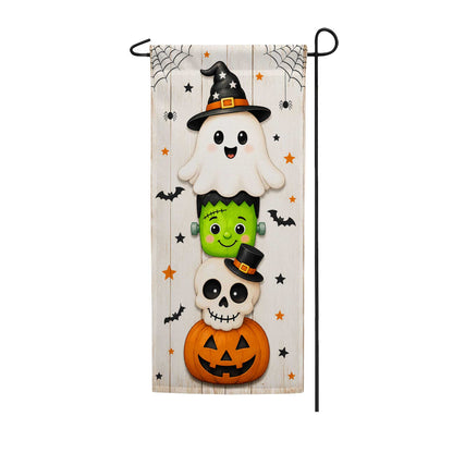America Forever Stacked Halloween Friends Garden Banner Flag