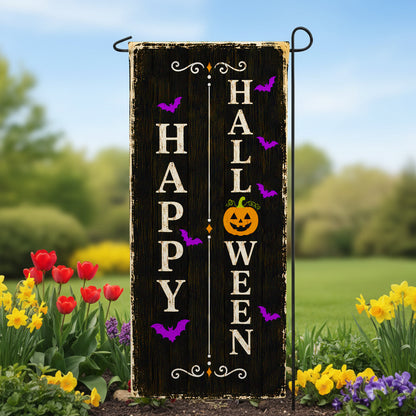 America Forever Happy Halloween Pumpkin Bats Garden Banner Flag