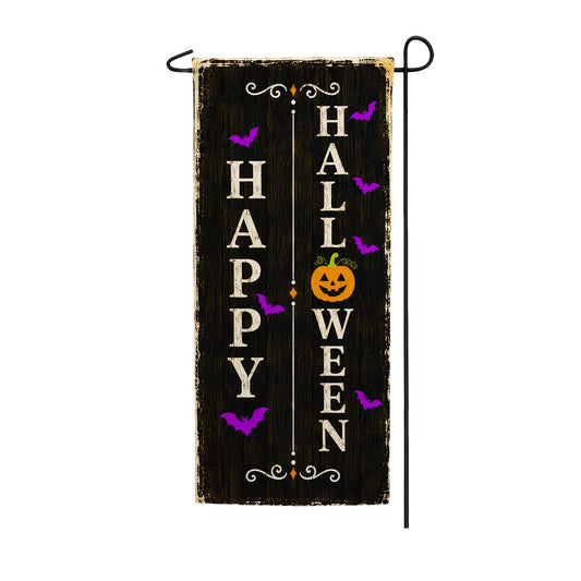 America Forever Happy Halloween Pumpkin Bats Garden Banner Flag