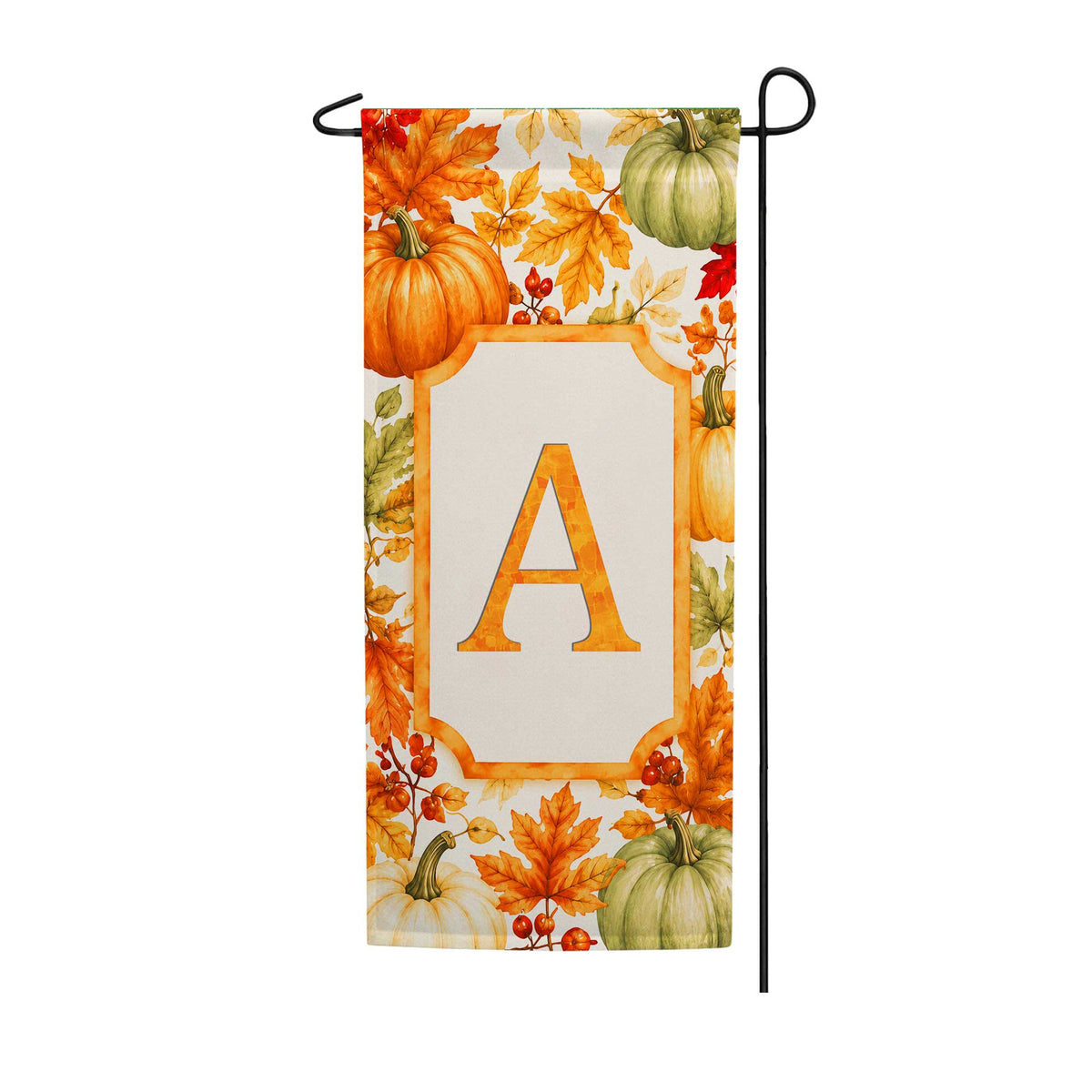 America Forever Fall Pumpkin Monogram Banner Flag