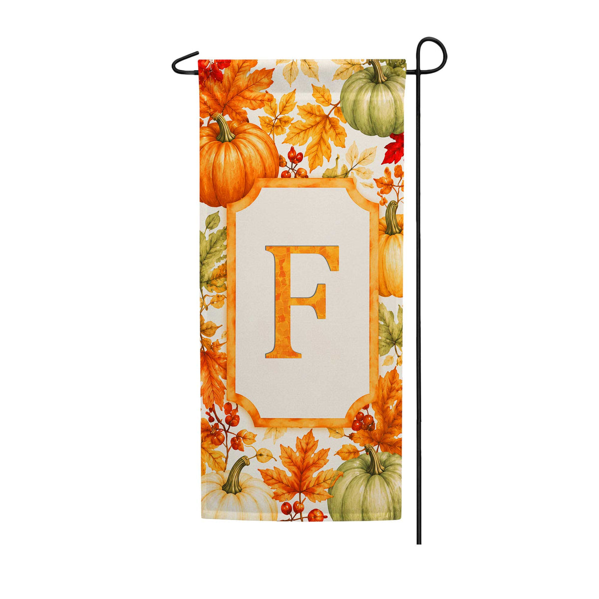 America Forever Fall Pumpkin Monogram Banner Flag