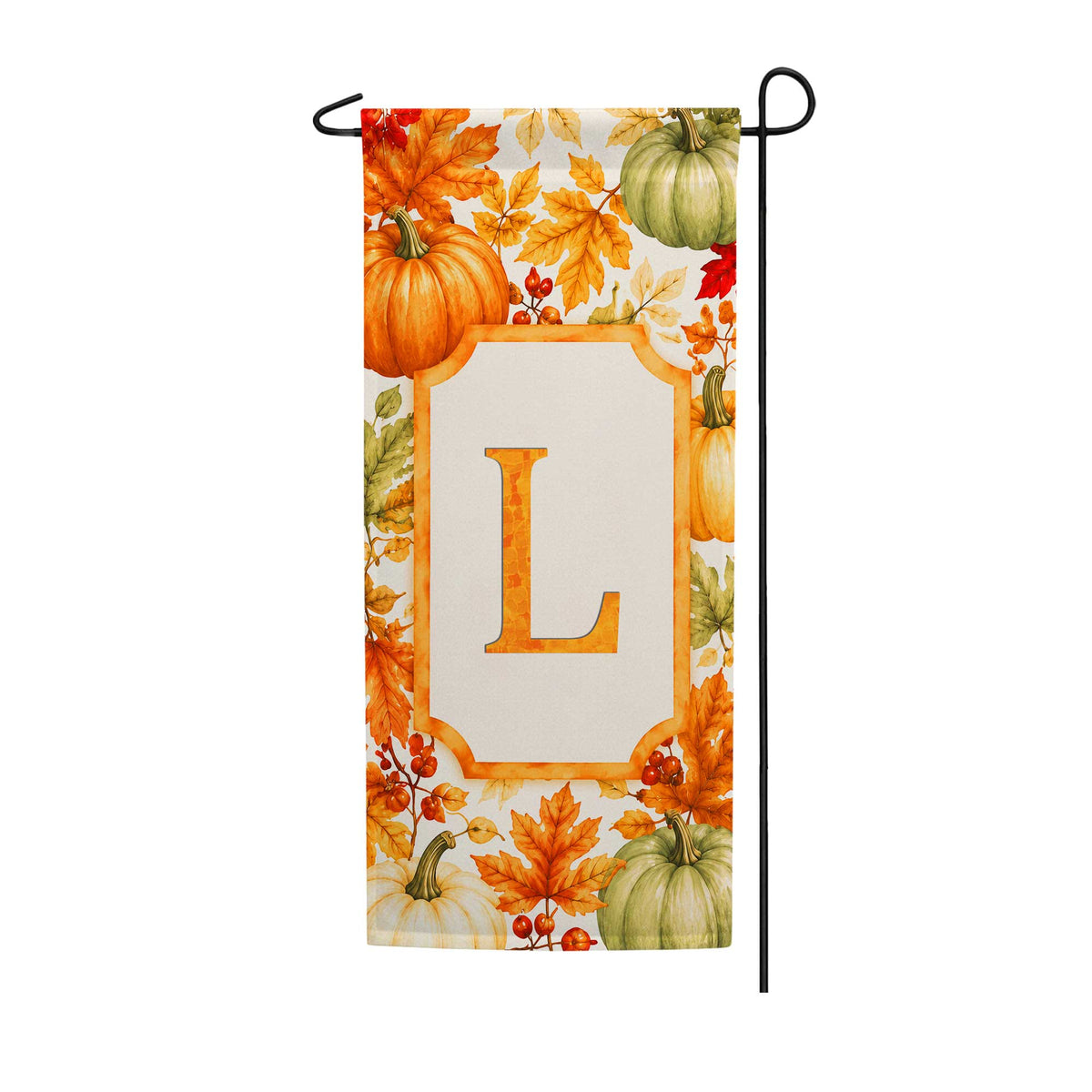America Forever Fall Pumpkin Monogram Banner Flag