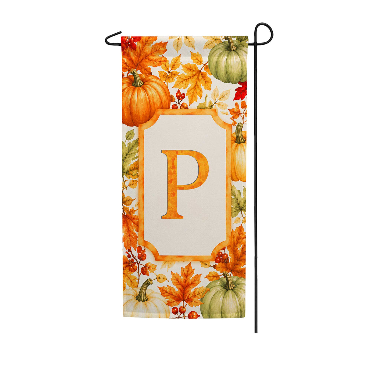 America Forever Fall Pumpkin Monogram Banner Flag