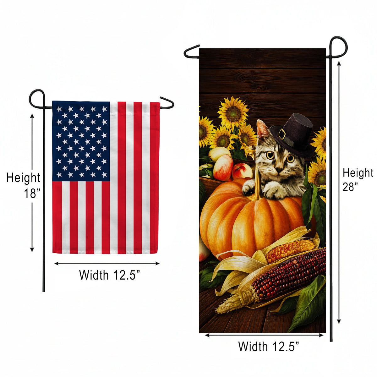 America Forever Pilgrim Cat Garden Banner Flag
