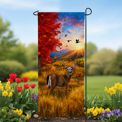 America Forever Deer Rutting Season Garden Banner Flag