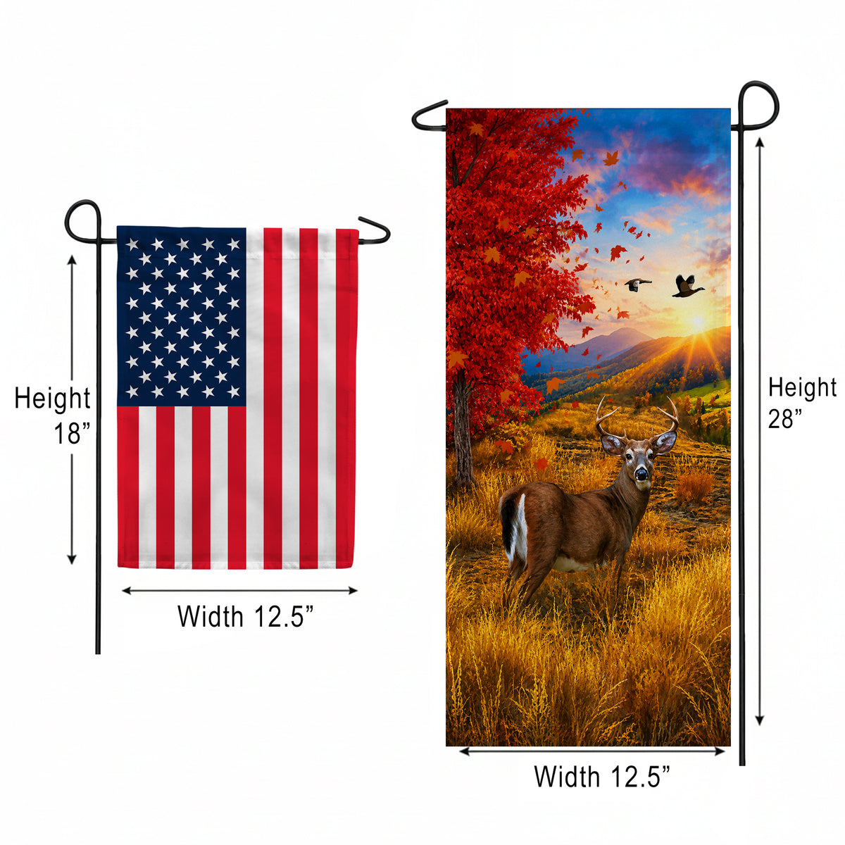 America Forever Deer Rutting Season Garden Banner Flag