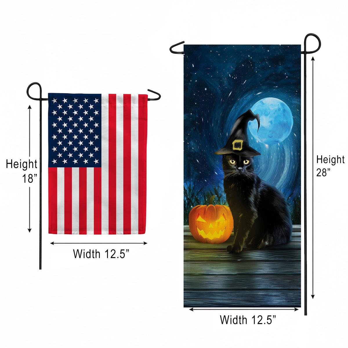 America Forever Witchy Cat Garden Banner Flag