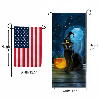 America Forever Witchy Cat Garden Banner Flag