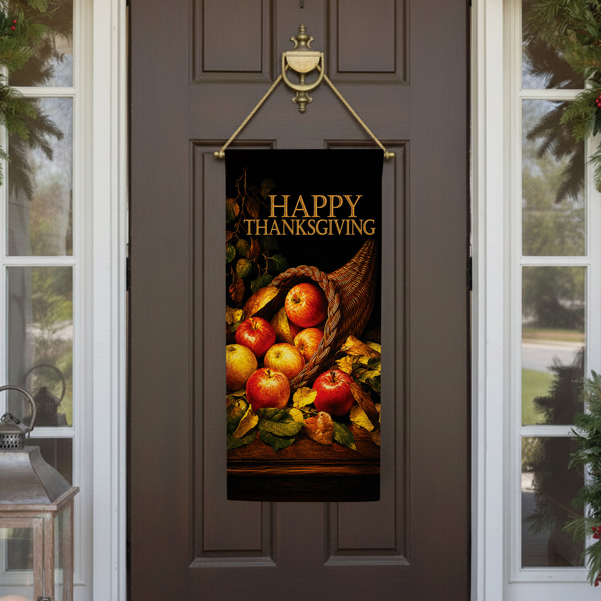 America Forever Thanksgiving Pie Fruit Garden Banner Flag