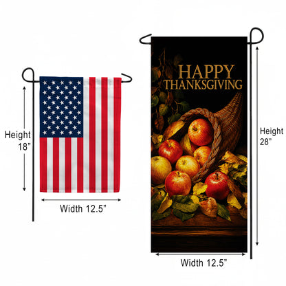America Forever Thanksgiving Pie Fruit Garden Banner Flag