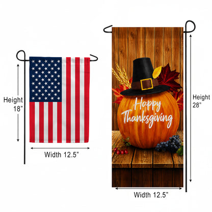 America Forever Pilgrim Pumpkin Garden Banner Flag