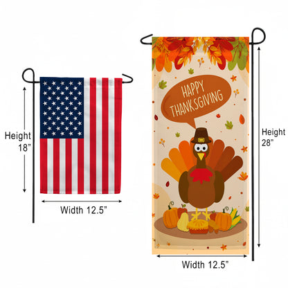America Forever Time To Gobble Up! Garden Banner Flag