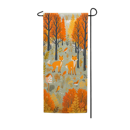 America Forever Foxes In Fall Forest Garden Banner Flag