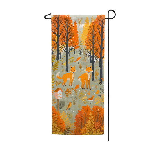 America Forever Foxes In Fall Forest Garden Banner Flag