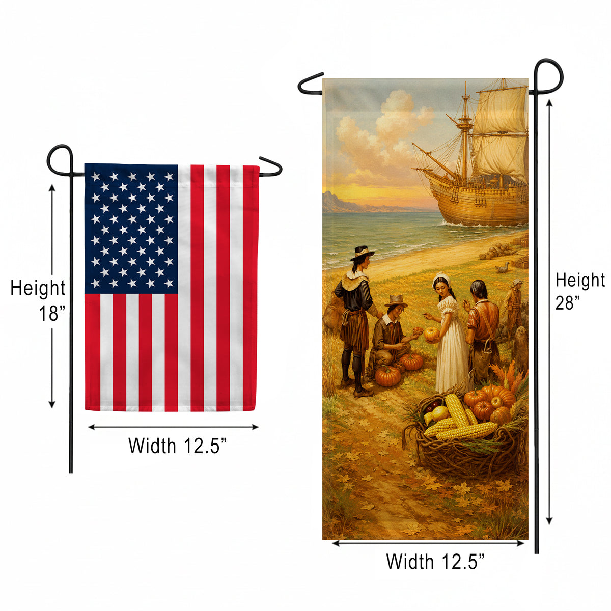 America Forever Thanksgiving Vegetable Market Garden Banner Flag