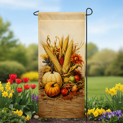 America Forever Fall Gourds And Corn Garden Banner Flag