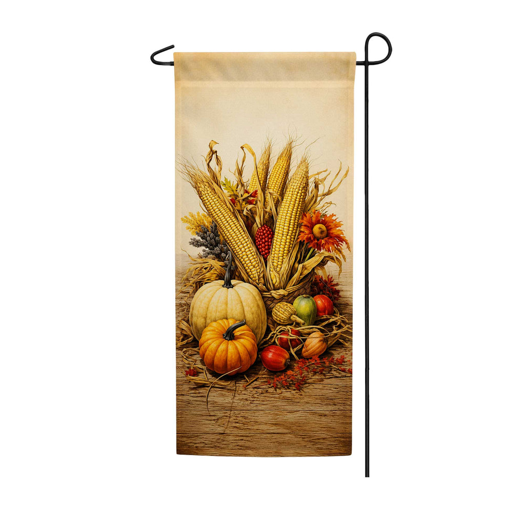 America Forever Fall Gourds And Corn Garden Banner Flag