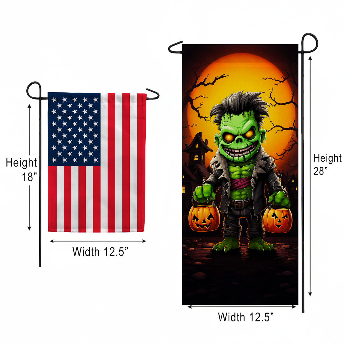America Forever Little Frankie Goes Trick Or Treating Garden Banner Flag