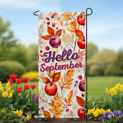 America Forever Hello September Colors Garden Banner Flag