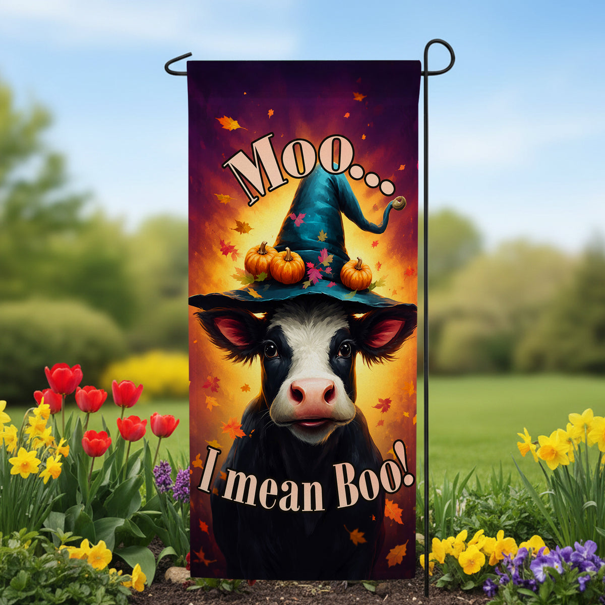 America Forever Moo... I Mean Boo! Garden Banner Flag