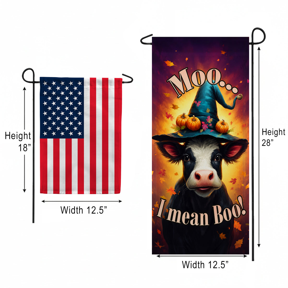 America Forever Moo... I Mean Boo! Garden Banner Flag