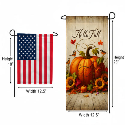 America Forever Autumn Pumpkin Welcome Garden Banner Flag