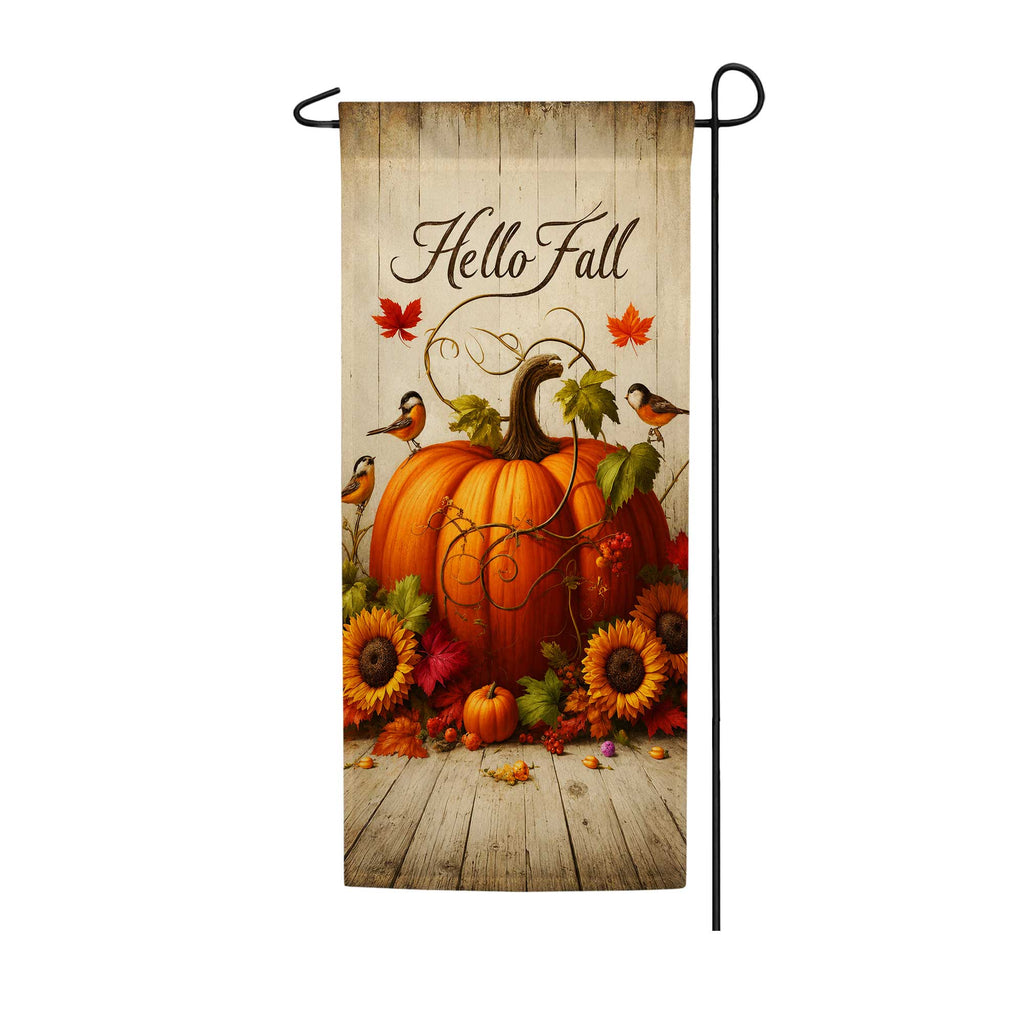 America Forever Autumn Pumpkin Welcome Garden Banner Flag