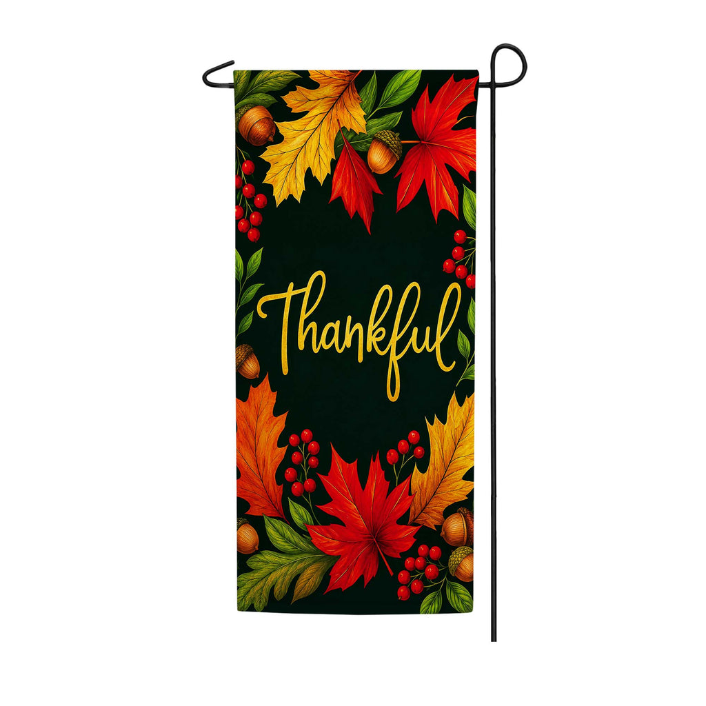 America Forever Thankful Leaves Garden Banner Flag