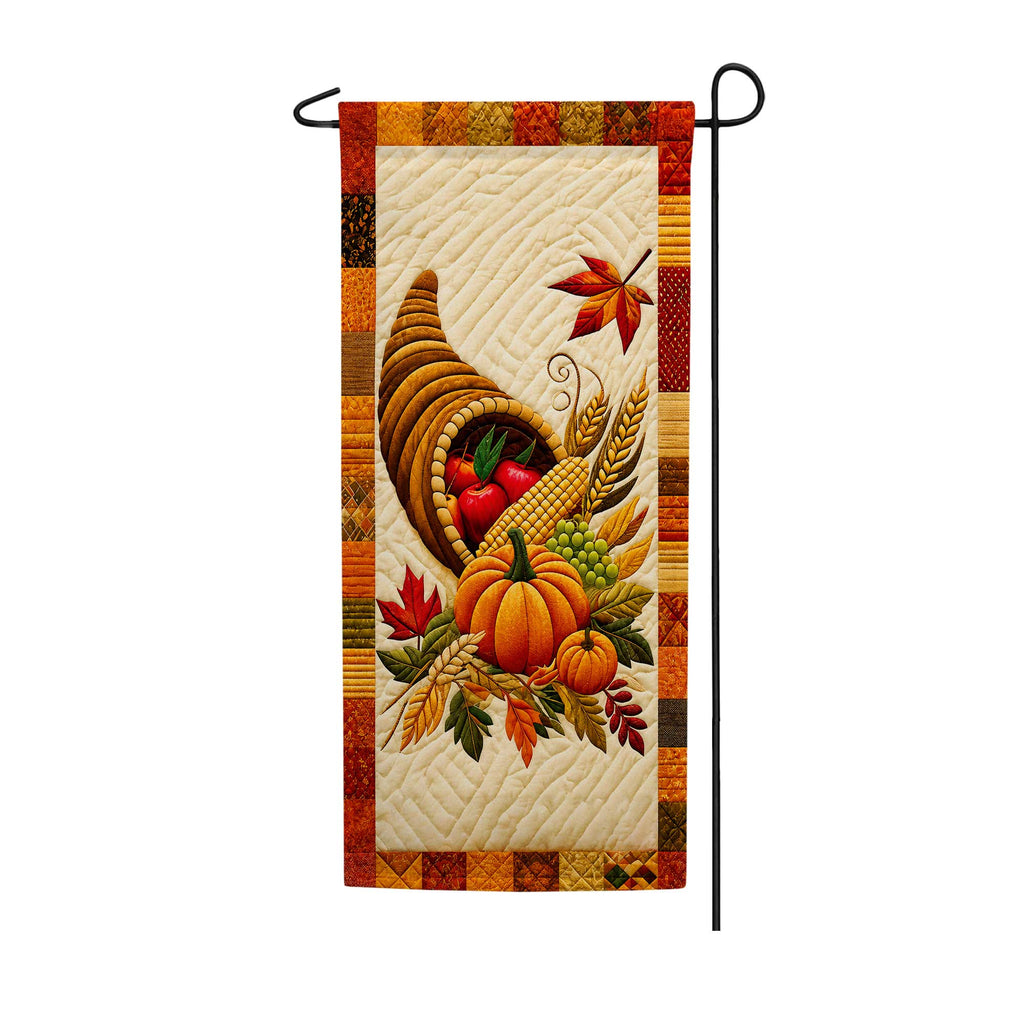 America Forever Quilted Cornucopia Harvest Garden Banner Flag